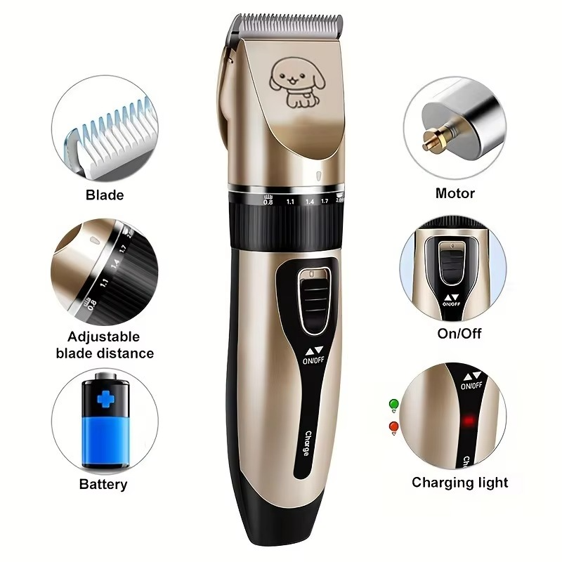 Cordless Pet Hair Trimmer Kit for Dogs and Cats – Electric Precision Grooming Clippers