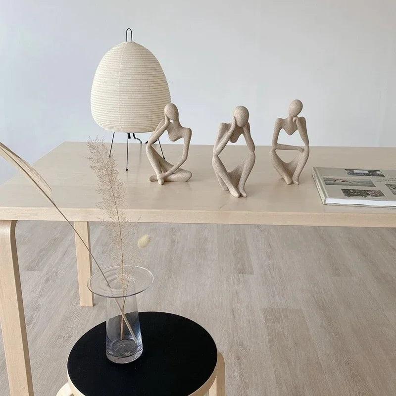 Minimalist Abstract Thinker Decor with Synthetic Resin Construction