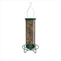 Metal Window Bird Feeder with Weight-Activated Rotating Perch and Seed Capacity