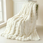 CosyLuxe Plush Blanket Double Layer Extra Thick Soft Rabbit Fur Imitation Easy Care