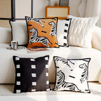 Luxury Embroidered Decorative Cushion with Horse Print for Sofa and Living Room