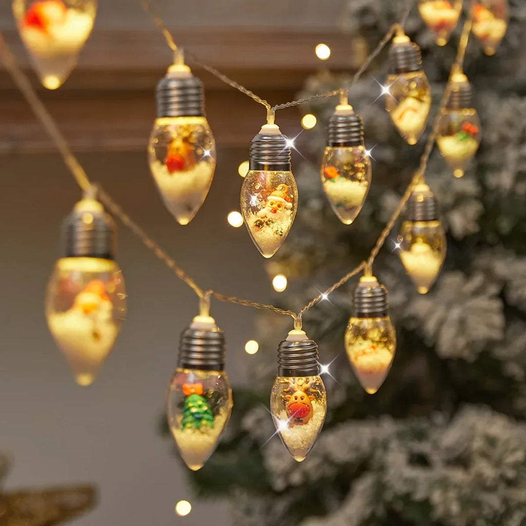 LED snowball string lights | 10 warm white balls | Christmas & New Year decoration