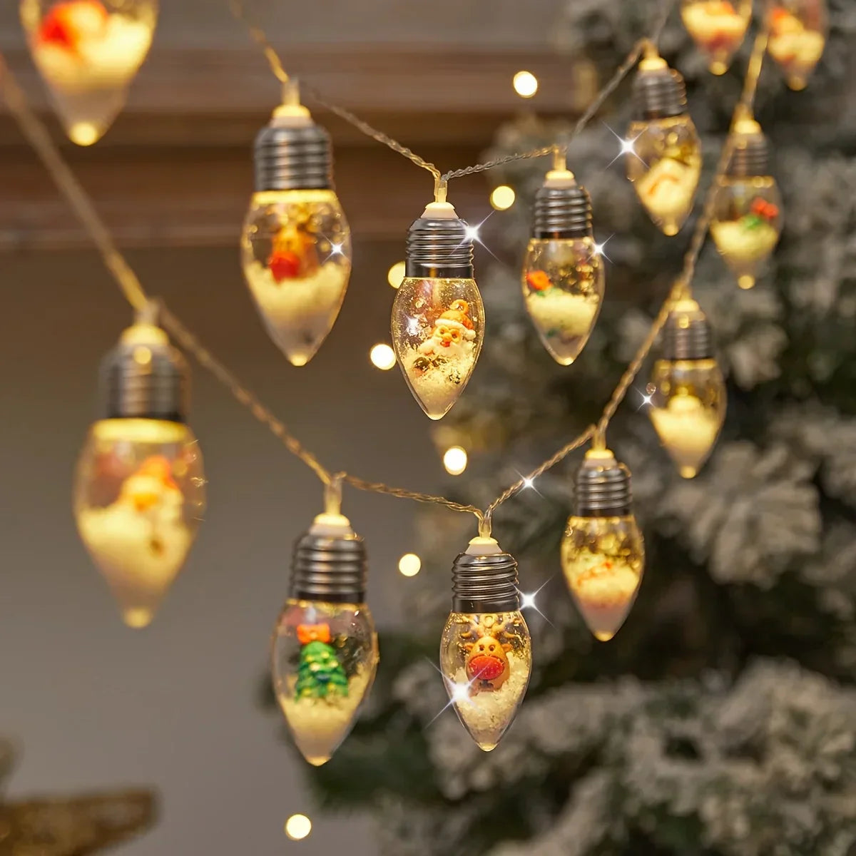 LED snowball string lights | 10 warm white balls | Christmas & New Year decoration