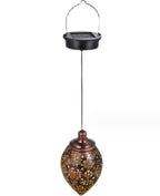 Lumivis SolArt Solar Garden Lantern Drop Shape | Waterproof & Projection Effect | Metal | For Balcony, Terrace & Outdoor Area