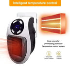 ThermoEase 350W Compact Heating Device | Wall Socket Heater with Remote Control | LED Display & Timer | 180° Rotating Plug