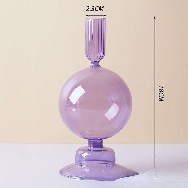 Lilac Candle Holder made of Glass