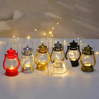 Battery-powered LED hanging lantern in antique design - Portable decorative lantern for indoor and outdoor use, ideal for garden & balcony