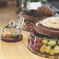 Glass bowl with wooden lid – Sturdy storage bowl for snacks and sweets