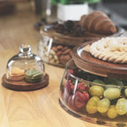 Glass bowl with wooden lid – Sturdy storage bowl for snacks and sweets
