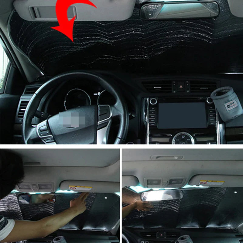 SOLVEX Auto Sunshade | UV Protection & Heat Protection for Front and Rear Windows | Reflective Aluminum Foil | Universally Compatible