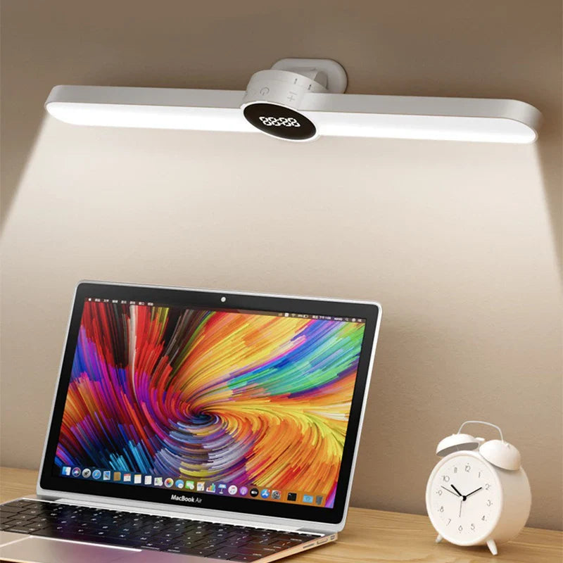 LED Desk Lamp ClarioMag | With Clock & Alarm | Magnetic & USB Rechargeable | Steplessly Dimmable | 35 cm
