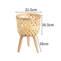 Handcrafted Bamboo Woven Flower Pot with Stand Plant Flower Display Storage Stand DIY Storage Children's Plant Pots Home Decor