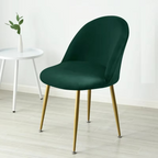 Elastic Velvet Chair Covers - Stretch Low Back Slipcovers for Dining and Makeup Chairs