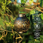 Solivanta Light Art Solar Garden Hanging Lantern | Iron Art with Projection Effect | Waterproof | For Tree, Balcony & Terrace