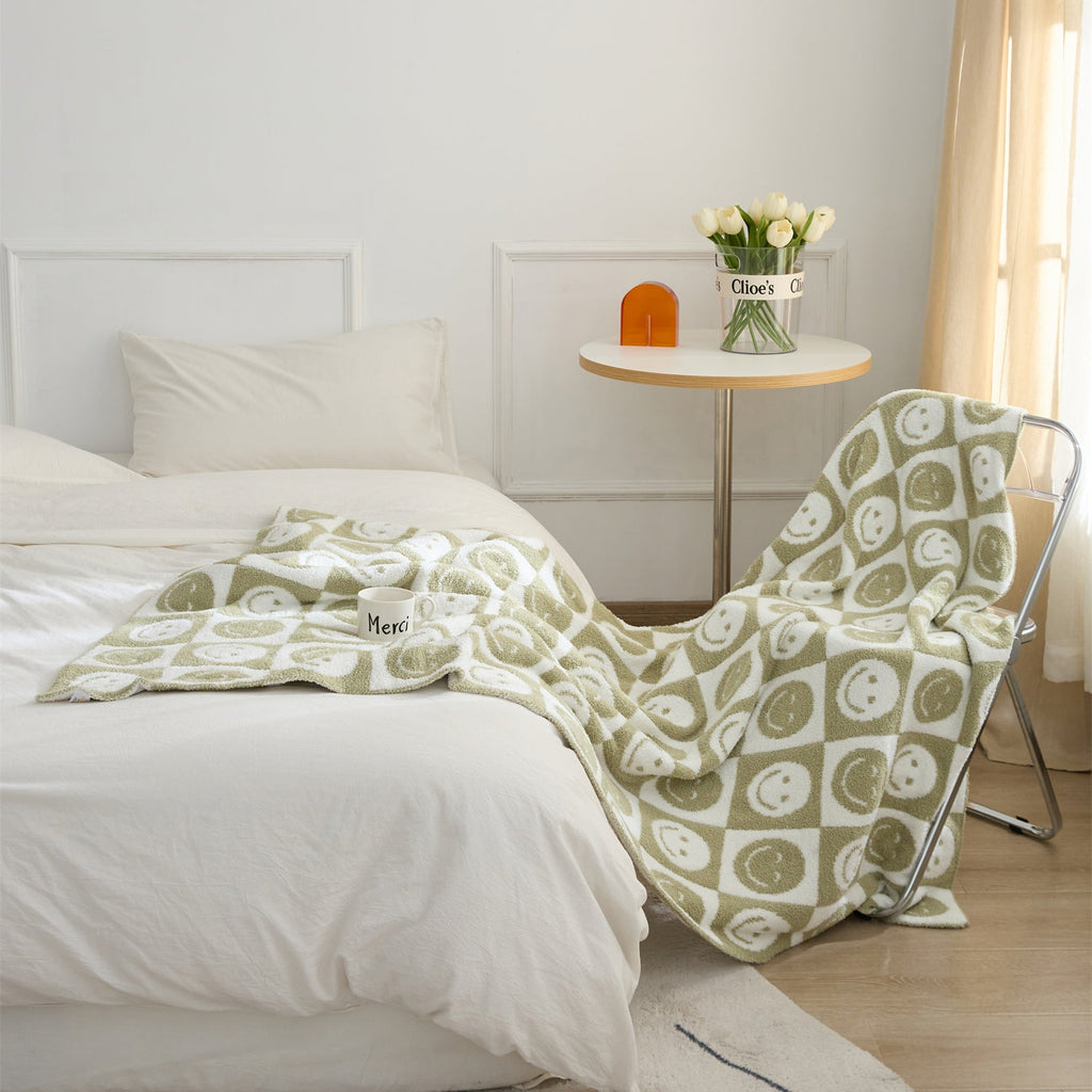 Smiley Checkered Blanket