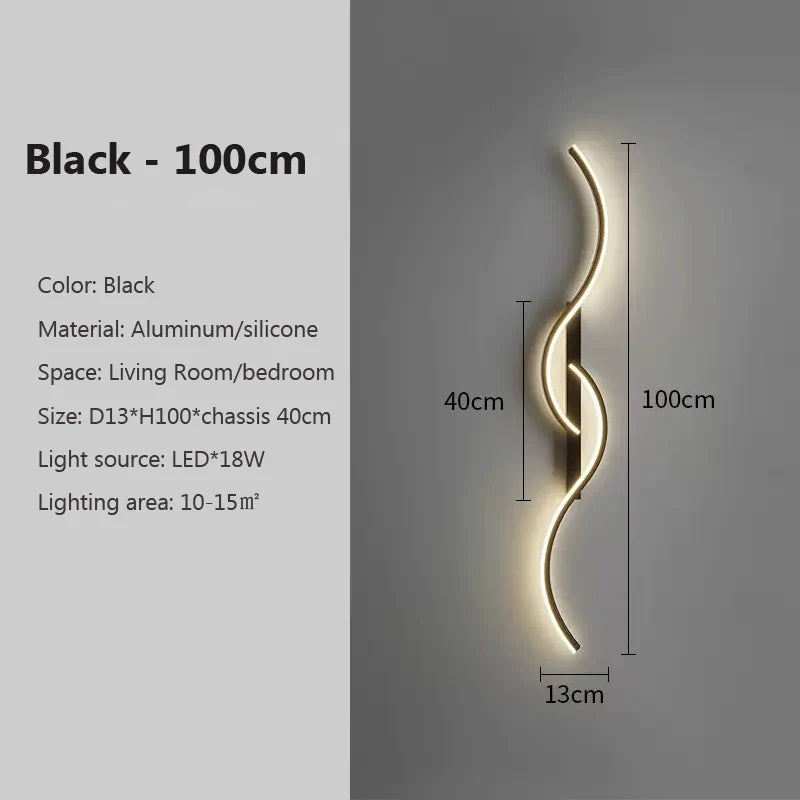 LumiStripes | Modern LED Wall Lamp | Minimalist Wall Lamp in Stripe Design | Indoor Lighting for Bedroom & Living Room