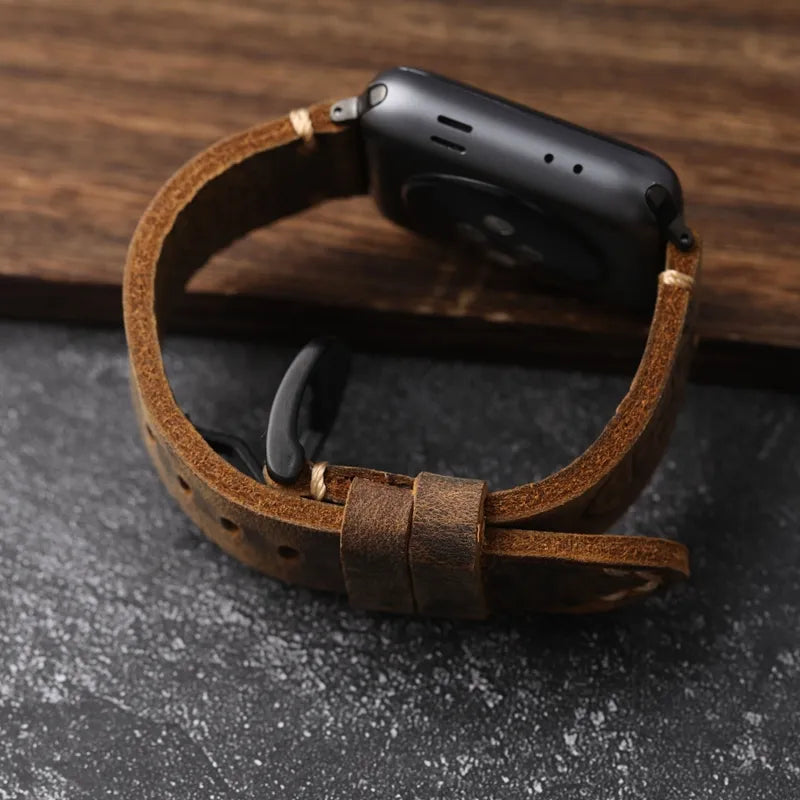 Handcrafted genuine leather cowhide Apple Watch band