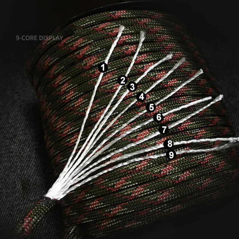100m Survival Paracord – 9-Core Military 550 Paracord Rope for Outdoor & Crafting