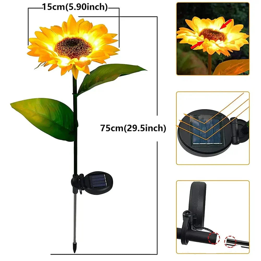 Waterproof Solar Sunflower Lamp for Garden & Terrace