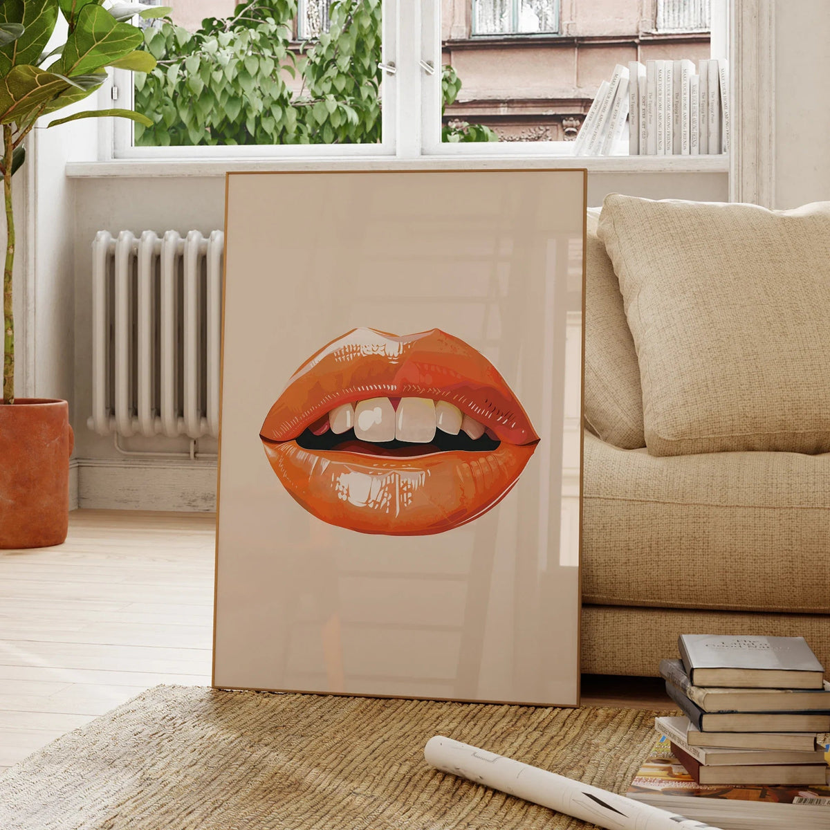 Coral Lips Wall Art