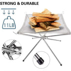 Pyroniq Outdoor Fire Pit | Foldable & Stable | Stainless Steel | For Camping & Garden