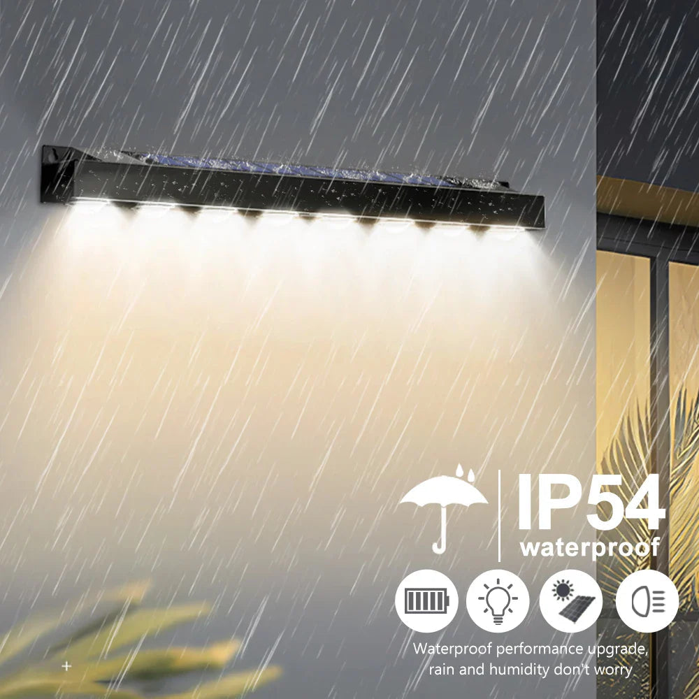 Solavera LumiFence Solar Lights | 4-piece Set LED Outdoor Lights | IP54 Weatherproof | Aluminum | For Garden, Fence & Patio