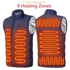 Heated jacket with 9 heating zones | USB heat jacket for women & men | Graphene heating technology for outdoor, camping & sports | ThermoVenture