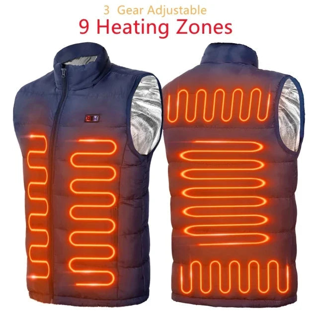 Heated jacket with 9 heating zones | USB heat jacket for women & men | Graphene heating technology for outdoor, camping & sports | ThermoVenture