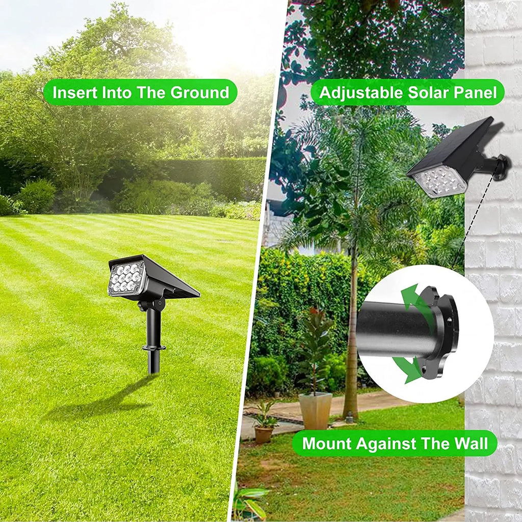 Solar Garden Spotlight LumiRay Set 4 | IP65 Waterproof | Automatic Twilight Sensor | LED Landscape Lighting