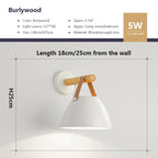 NordicGlow Light - Wooden LED Wall Lamp with Leather Accents