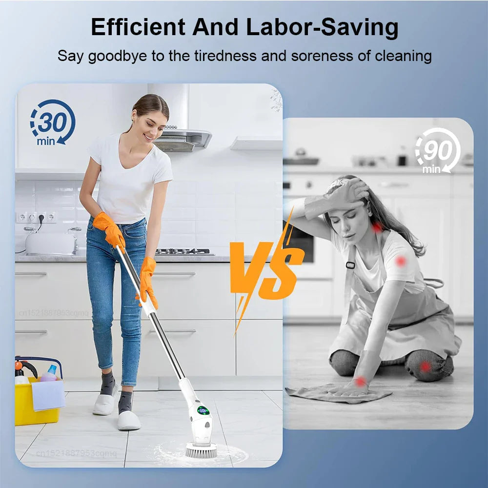Single Cleaning Solution: 8-in-1 Multifunctional Electric Cleaning Brush - Wireless and Rotating for Bathroom, Kitchen, Windows, and Toilet
