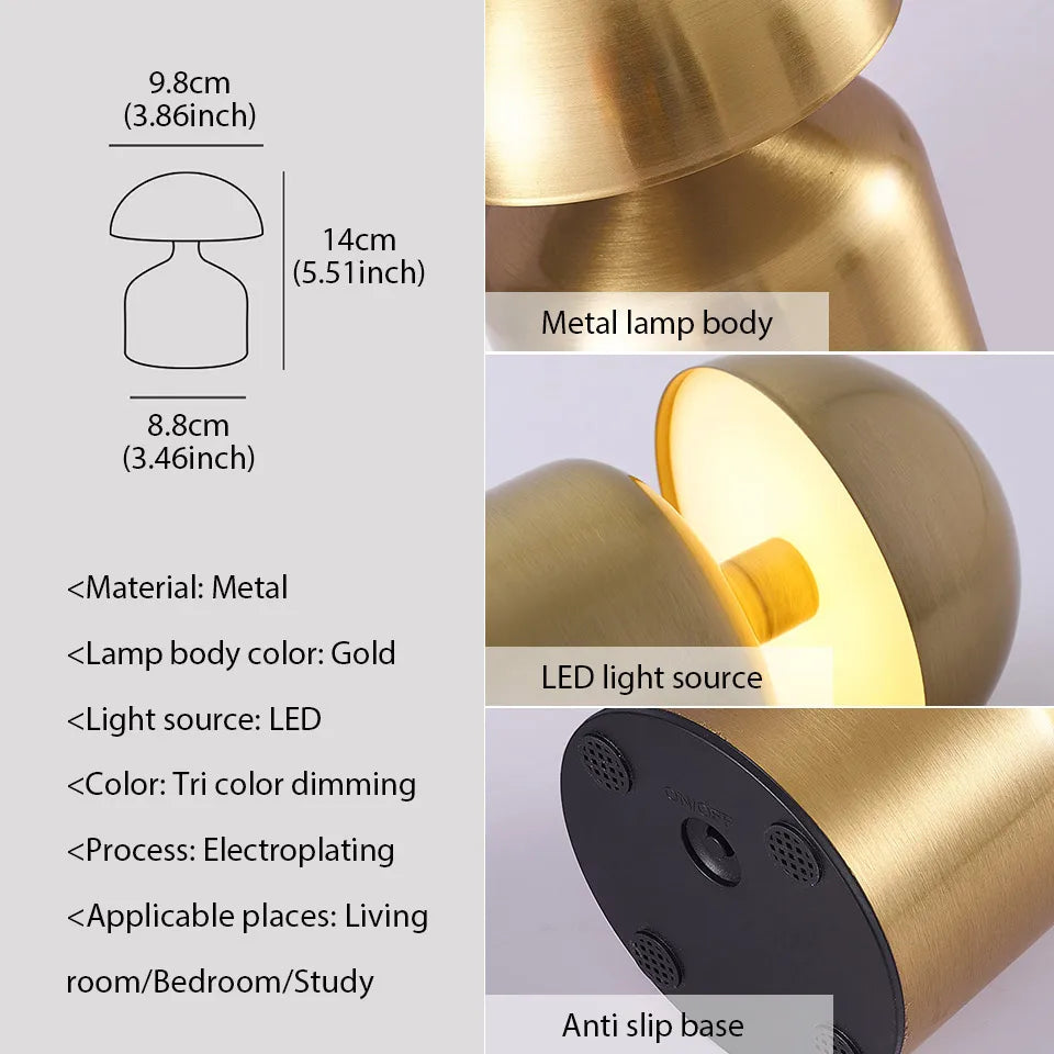 LumoVerde LED table lamp | Rechargeable | 3 color temperatures & touch dimmer | 4W | 5V