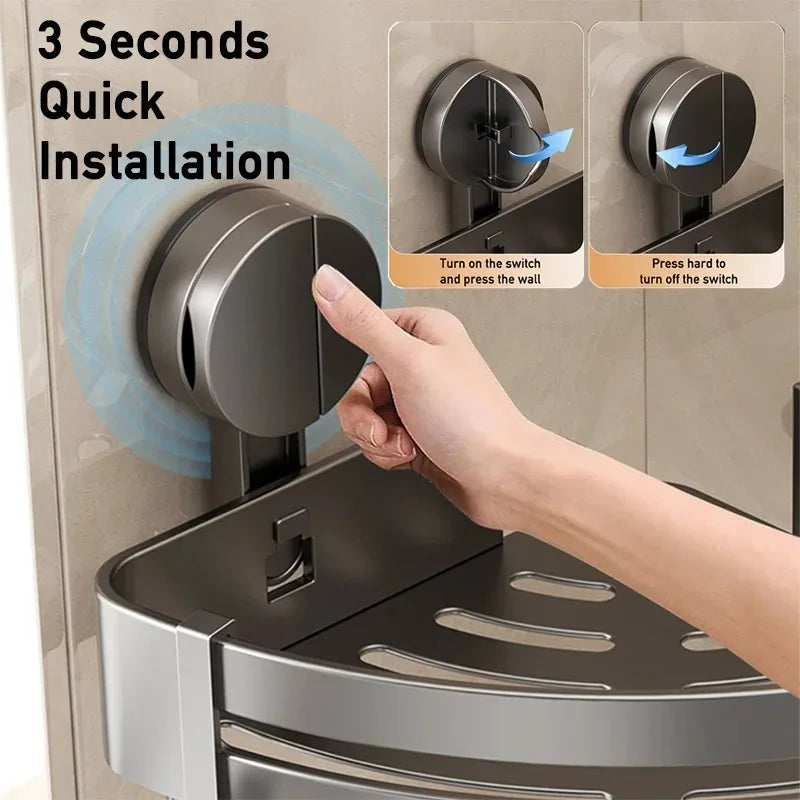 AquaGrip – Luxury Suction Cup Bath Shelf without Drilling