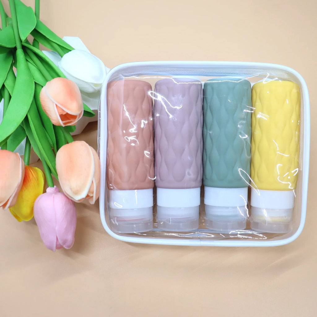 FlexiFill Travel Refill Bottles Set | Soft Silicone Bottles & Spray Containers | Leak-proof & TSA compliant | For Shampoo, Lotion & Cosmetics