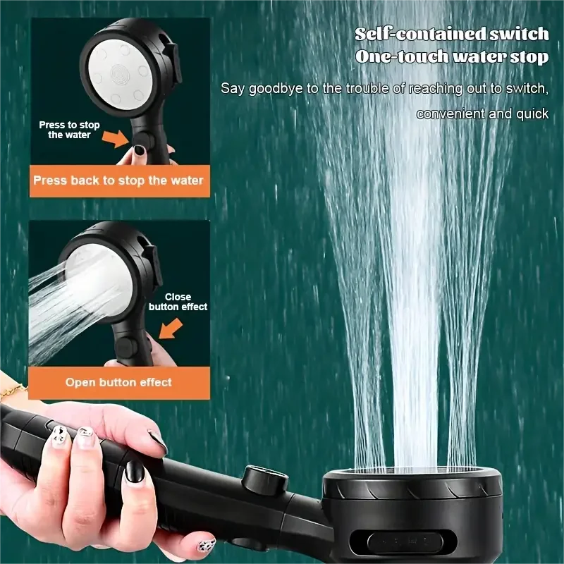 LED Showerhead with Digital Temperature Display | High Pressure & Water Saving