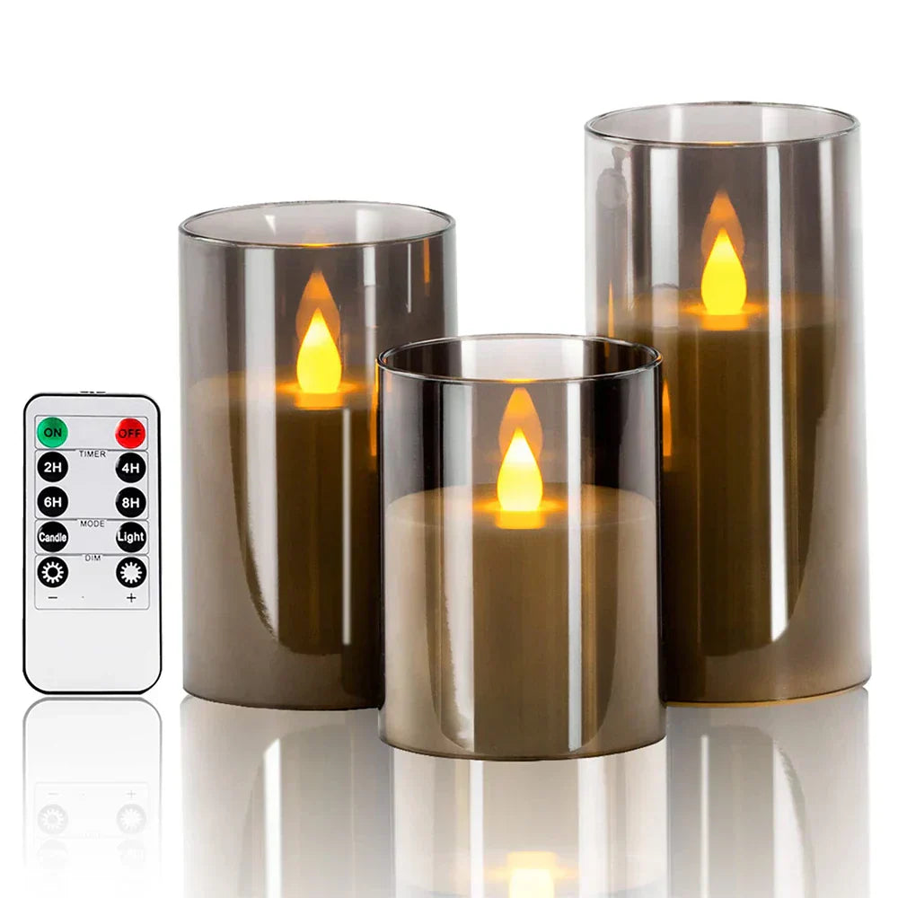 Realistic LED candles with atmospheric flame effect