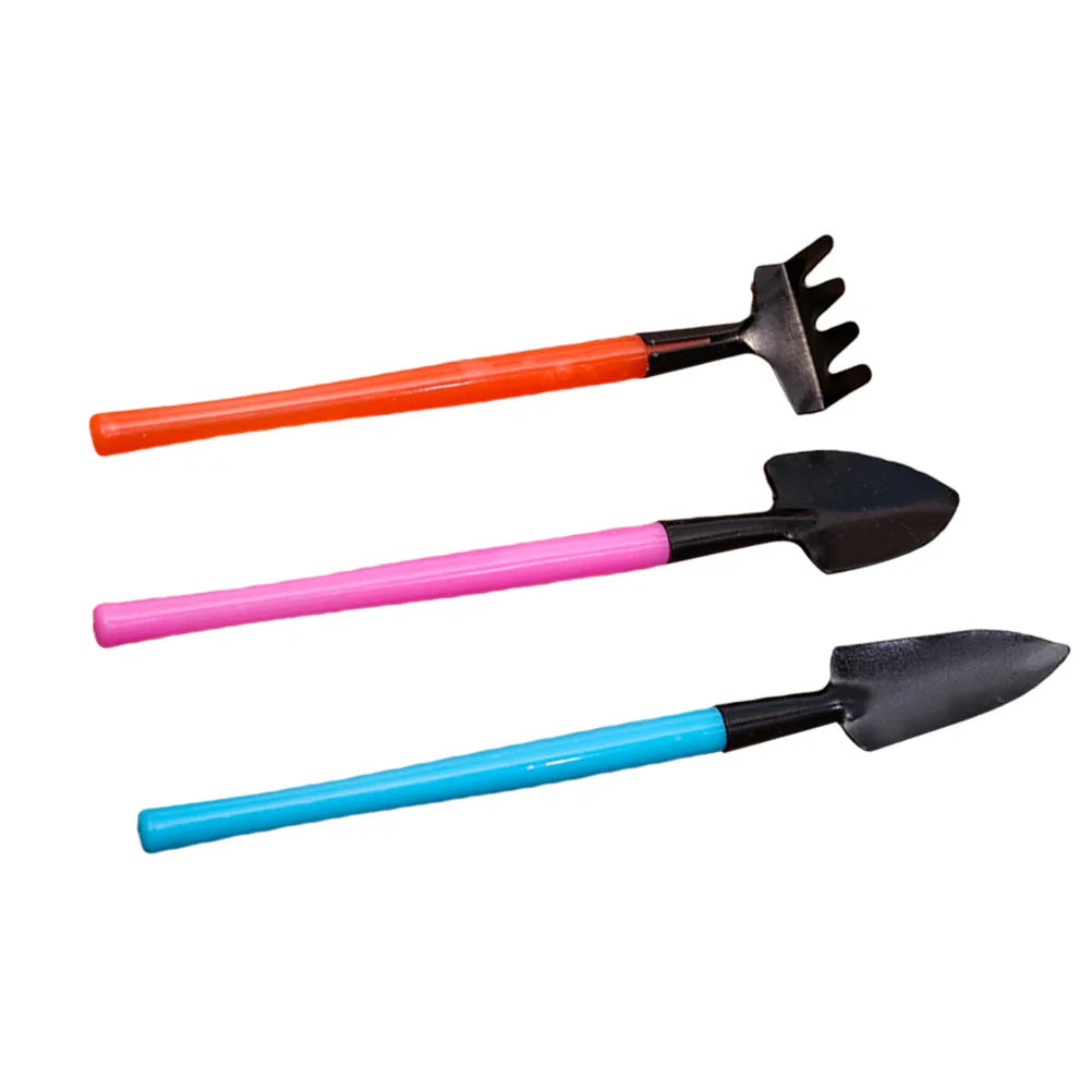 Florinita 3-piece Mini Garden Tool Set | Hand Trowel, Rake & Shovel | For Houseplants & Bonsai | 22 cm Length