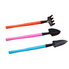 Florinita 3-piece Mini Garden Tool Set | Hand Trowel, Rake & Shovel | For Houseplants & Bonsai | 22 cm Length
