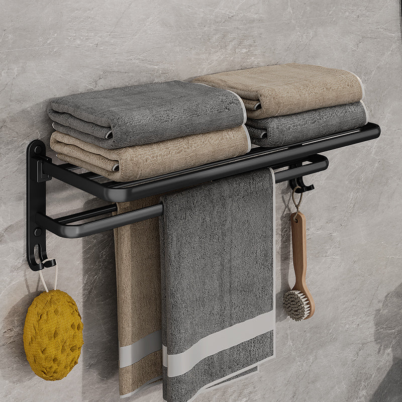EasyTowel Foldable Towel Rack – Space-Saving & Stylish Black Wall-Mounted Bathroom Rack