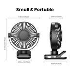USB Clip-On Desk Fan with Quiet Brushless Motor and Strong Clamp – Portable Mini Personal Cooling Fan