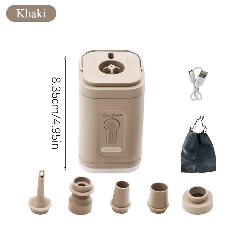 AirBreezy Mini Air Pump | Ultra Compact & USB-C Rechargeable | 5 Nozzles | 200L/min Power