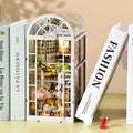 SoleCaffè DIY Book Nook | Miniature Coffee House 3D Wood Kit | With LED Lighting | Creative Bookshelf Diorama & Gift Idea