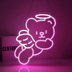 Charming Bear Neon Light with Dimmer - USB Powered Wall Decor