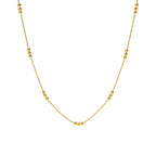 16k Dainty Triple Bead Accent Necklace