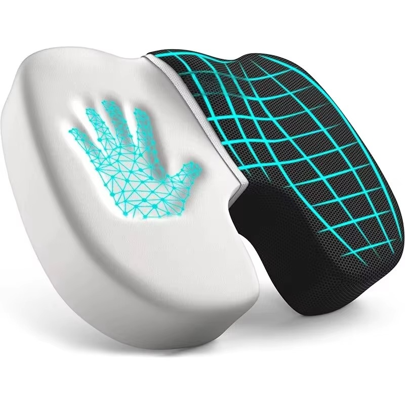 Ergonomic Memory Foam Seat Cushion with Breathable Cover for Office and Car