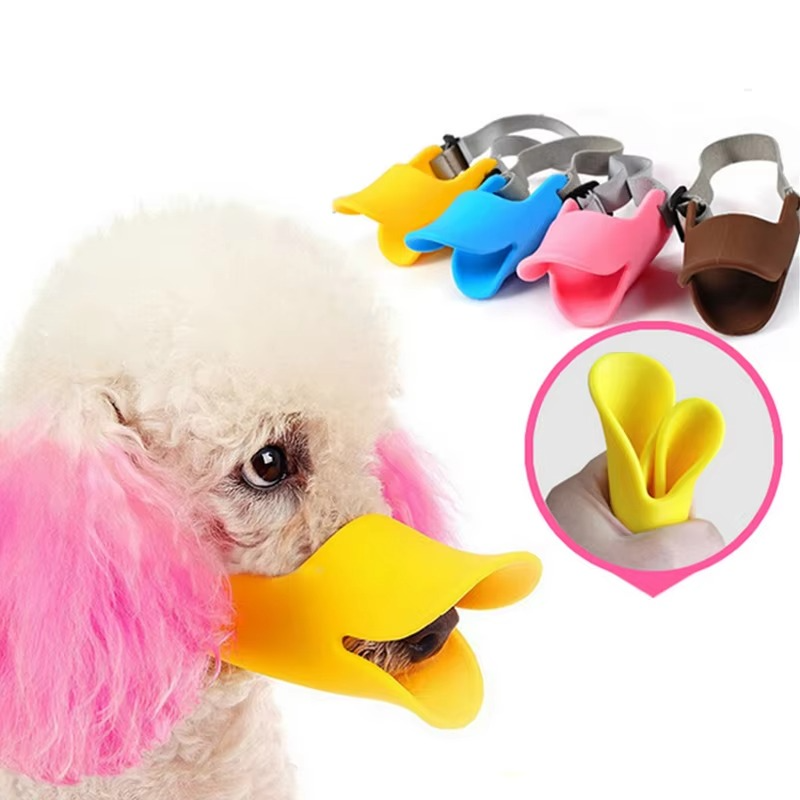 Adjustable Silicone Duckbill Dog Muzzle for Small and Large Dogs