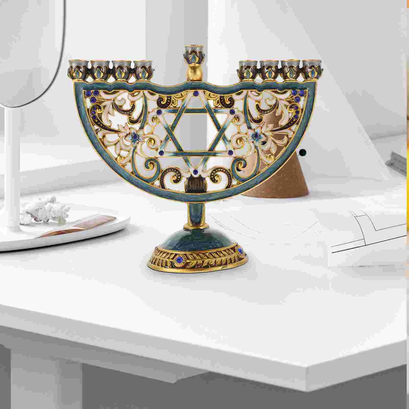 Auriona Menorah Candle Holder | Chanukah Candelabrum & Table Decoration | Wedding & Holiday Decoration | Luxurious Elegance