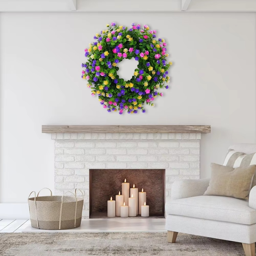 Artificial Floral Wreath for Front Door, Window, and Seasonal Home Decor