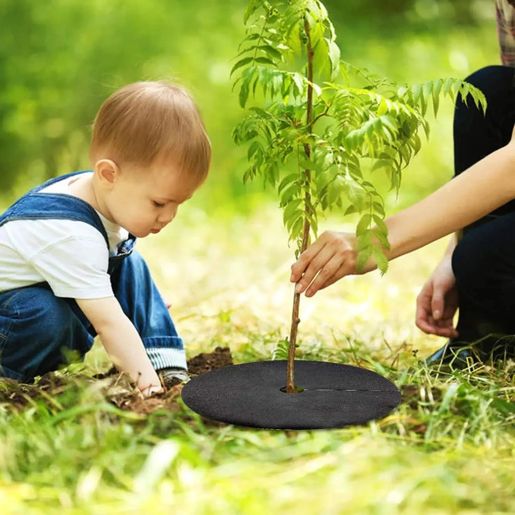 Weed fleece tree disk – Breathable root protection mat for garden and plants