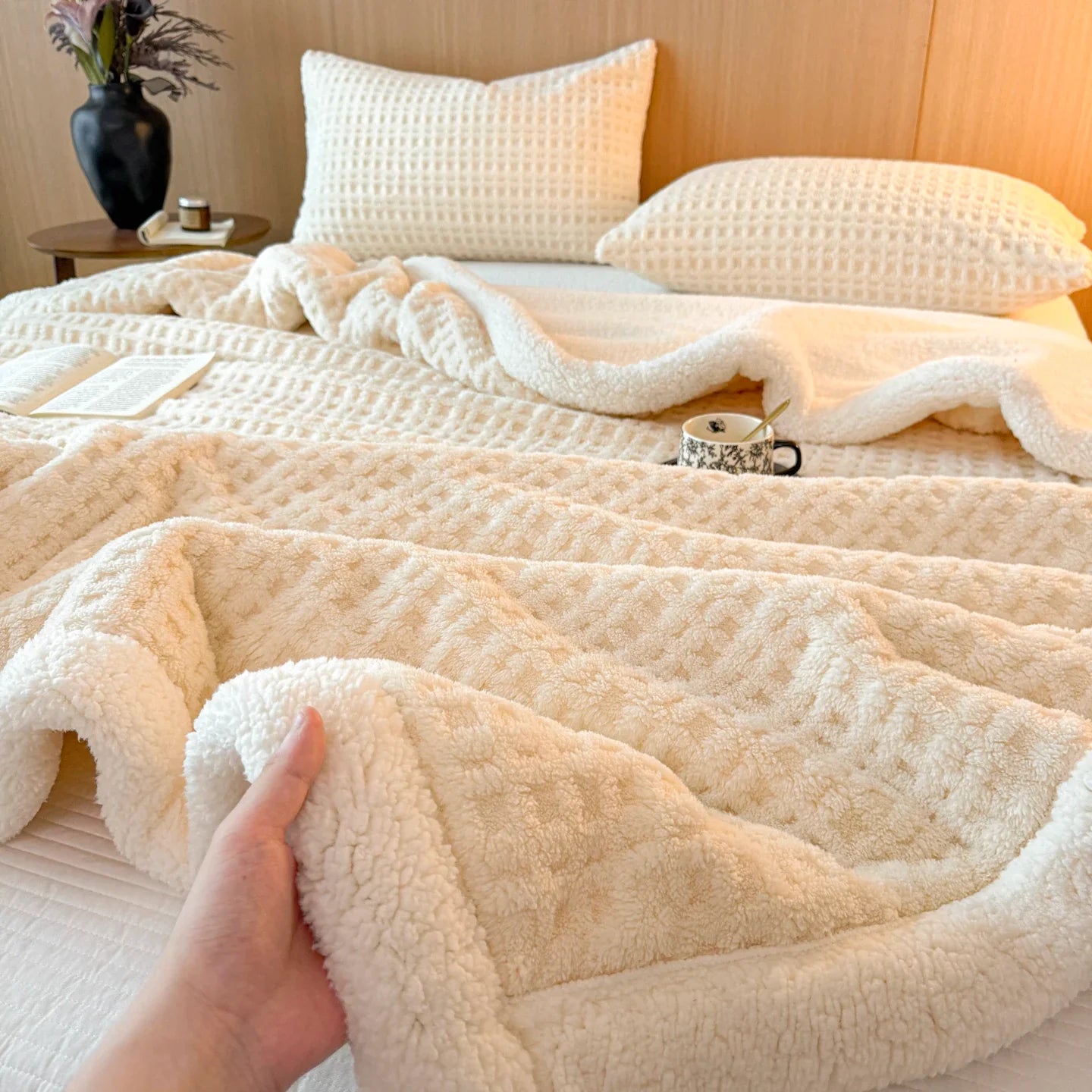 Winter Dream Blanket – Double Layer Fleece Blanket with Lambswool Look | Ultra Warm, Soft & Skin Friendly | For Sofa, Bed & Cold Winter Days